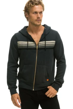 Hoodies | Hoodies | Aviator Nation 5 STRIPE HOODIE - CHARCOAL // GREY STRIPES CHARCOAL//GREYSTRIPES