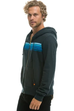 Hoodies | Hoodies | Aviator Nation 5 STRIPE HOODIE - CHARCOAL // BLUE CHARCOAL//BLUE