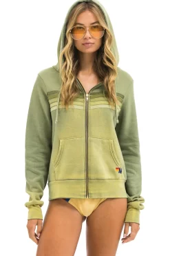 Hoodies | Hoodies | Aviator Nation 5 STRIPE HOODIE - FADED ARMY FADEDARMY