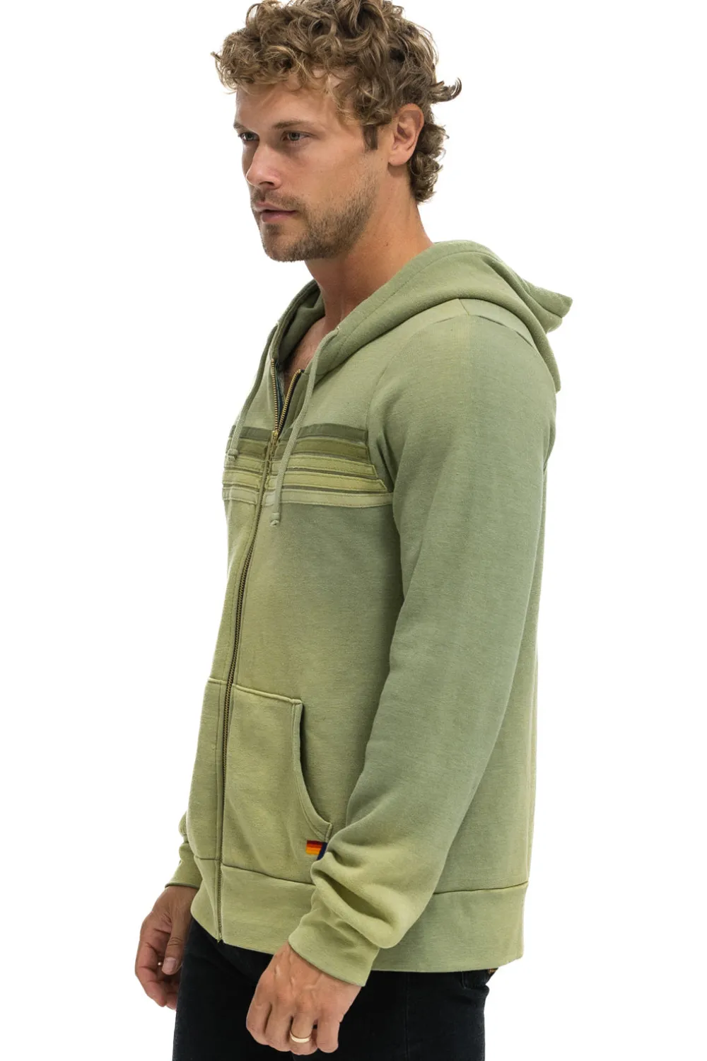 Hoodies | Hoodies | Aviator Nation 5 STRIPE HOODIE - FADED ARMY FADEDARMY