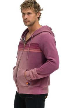 Hoodies | Hoodies | Aviator Nation 5 STRIPE HOODIE - FADED BERRY FADEDBERRY