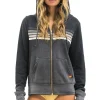 Hoodies | Hoodies | Aviator Nation 5 STRIPE HOODIE - FADED SMOKE FADEDSMOKE