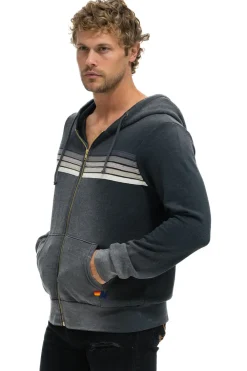 Hoodies | Hoodies | Aviator Nation 5 STRIPE HOODIE - FADED SMOKE FADEDSMOKE