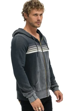 Hoodies | Hoodies | Aviator Nation 5 STRIPE HOODIE - FADED SMOKE FADEDSMOKE