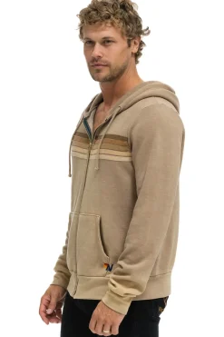 Hoodies | Hoodies | Aviator Nation 5 STRIPE HOODIE - FADED TAN FADEDTAN
