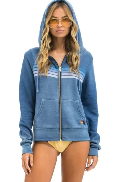 Hoodies | Hoodies | Aviator Nation 5 STRIPE HOODIE - FADED WATER FADEDWATER