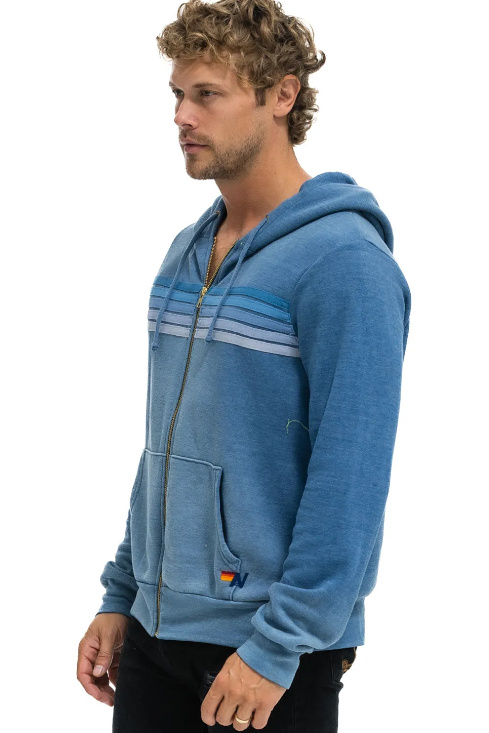 Hoodies | Hoodies | Aviator Nation 5 STRIPE HOODIE - FADED WATER FADEDWATER