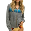 Hoodies | Hoodies | Aviator Nation 5 STRIPE HOODIE - HEATHER GREY // BLUE HEATHERGREY//BLUE