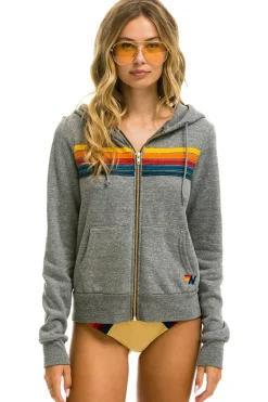 Hoodies | Hoodies | Aviator Nation 5 STRIPE HOODIE - HEATHER GREY HEATHERGREY