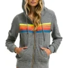 Hoodies | Hoodies | Aviator Nation 5 STRIPE HOODIE - HEATHER GREY // NEON RAINBOW HEATHERGREY//NEONRAINBOW