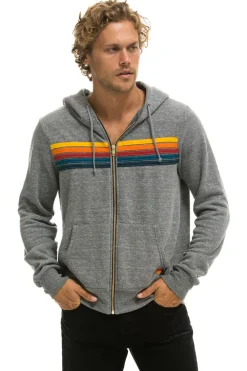Hoodies | Hoodies | Aviator Nation 5 STRIPE HOODIE - HEATHER GREY HEATHERGREY