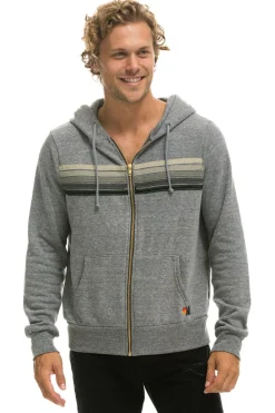 Hoodies | Hoodies | Aviator Nation 5 STRIPE HOODIE - HEATHER GREY // GREY HEATHERGREY//GREY