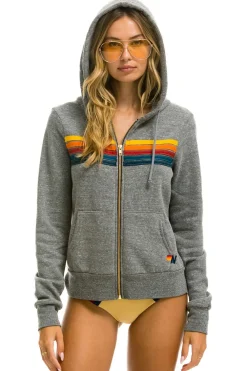 Hoodies | Hoodies | Aviator Nation 5 STRIPE HOODIE - HEATHER GREY HEATHERGREY