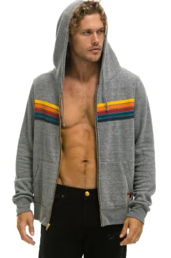 Hoodies | Hoodies | Aviator Nation 5 STRIPE HOODIE - HEATHER GREY HEATHERGREY