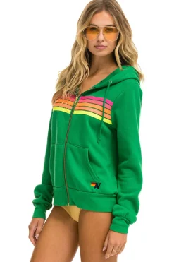 Hoodies | Hoodies | Aviator Nation 5 STRIPE HOODIE - KELLY GREEN // NEON PINK // YELLOW KELLYGREEN//NEONPINK//YELLOW