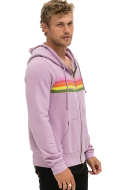Hoodies | Hoodies | Aviator Nation 5 STRIPE HOODIE - MAUVE // PINK // GREEN MAUVE//PINK//GREEN