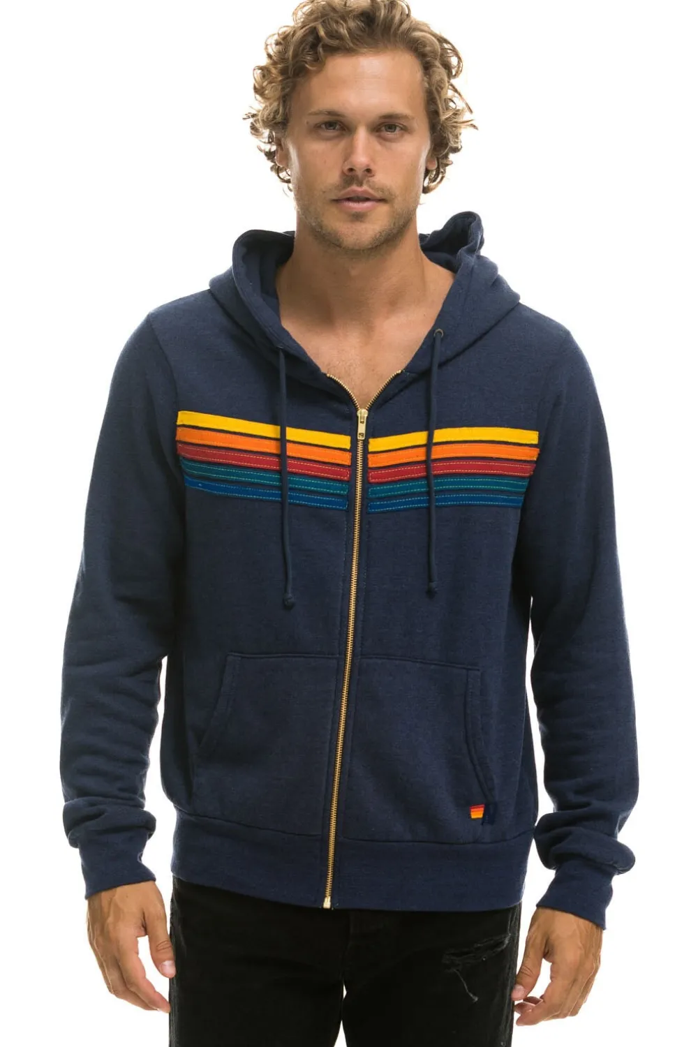 Hoodies | Hoodies | Aviator Nation 5 STRIPE HOODIE - NAVY