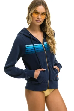 Hoodies | Hoodies | Aviator Nation 5 STRIPE HOODIE - NAVY // BLUE NAVY//BLUE