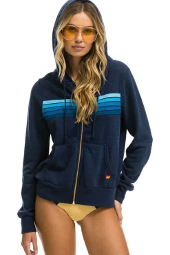 Hoodies | Hoodies | Aviator Nation 5 STRIPE HOODIE - NAVY // BLUE NAVY//BLUE