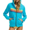 Hoodies | Hoodies | Aviator Nation 5 STRIPE HOODIE - NEON BLUE // NEON RAINBOW NEONBLUE//NEONRAINBOW