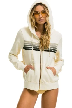 Hoodies | Hoodies | Aviator Nation 5 STRIPE HOODIE - VINTAGE WHITE // GREY VINTAGEWHITE//GREY