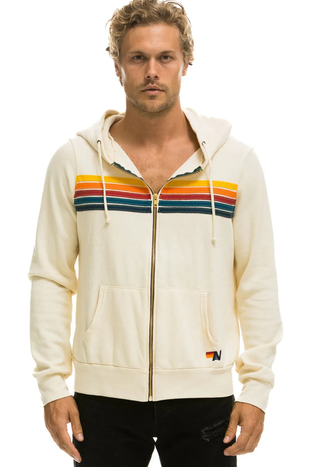 Hoodies | Hoodies | Aviator Nation 5 STRIPE HOODIE - VINTAGE WHITE VINTAGEWHITE