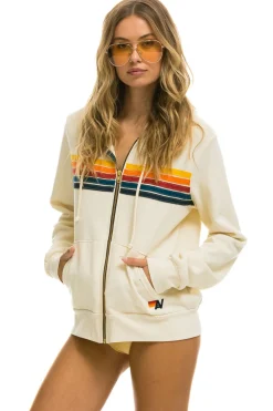 Hoodies | Hoodies | Aviator Nation 5 STRIPE HOODIE - VINTAGE WHITE VINTAGEWHITE