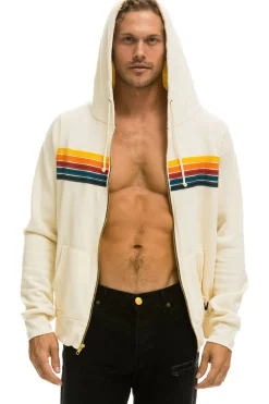 Hoodies | Hoodies | Aviator Nation 5 STRIPE HOODIE - VINTAGE WHITE VINTAGEWHITE