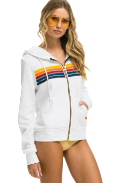 Hoodies | Hoodies | Aviator Nation 5 STRIPE HOODIE - WHITE