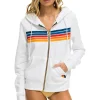 Hoodies | Hoodies | Aviator Nation 5 STRIPE HOODIE - WHITE 2 WHITE2