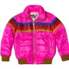Kid's Outerwear | Aviator Nation 5 STRIPE KIDS TRAVELER JACKET - NEON PINK GLOSSY NEONPINKGLOSSY
