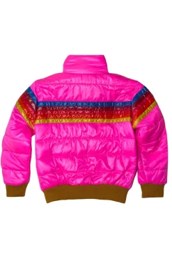 Kid's Outerwear | Aviator Nation 5 STRIPE KIDS TRAVELER JACKET - NEON PINK GLOSSY NEONPINKGLOSSY