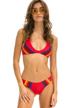 Swim Tops | Aviator Nation 5 STRIPE RACERBACK BIKINI TOP - RED