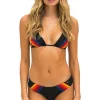 Swim Bottoms | Aviator Nation 5 STRIPE SCRUNCH BIKINI BOTTOMS - BLACK