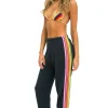 Sweatpants | Aviator Nation 5 STRIPE SWEATPANTS - CHARCOAL // PINK // GREEN CHARCOAL//PINK//GREEN
