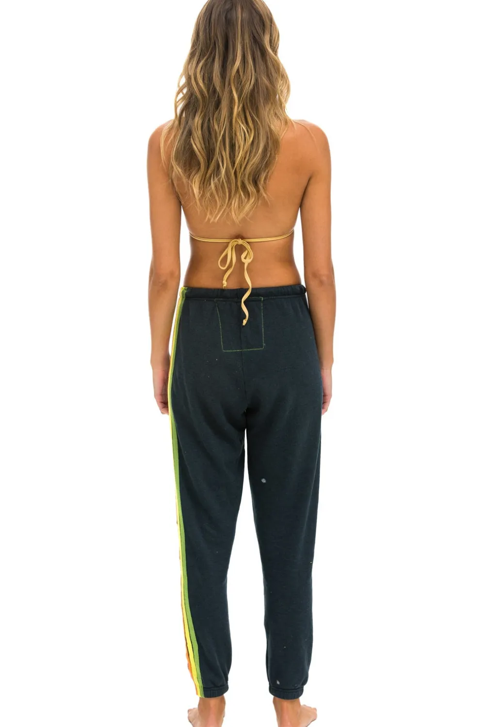 Sweatpants | Aviator Nation 5 STRIPE SWEATPANTS - CHARCOAL // PINK // GREEN CHARCOAL//PINK//GREEN