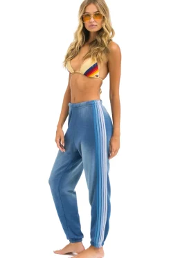Sweatpants | Aviator Nation 5 STRIPE SWEATPANTS - FADED WATER FADEDWATER