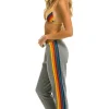 Sweatpants | Aviator Nation 5 STRIPE SWEATPANTS - HEATHER GREY HEATHERGREY
