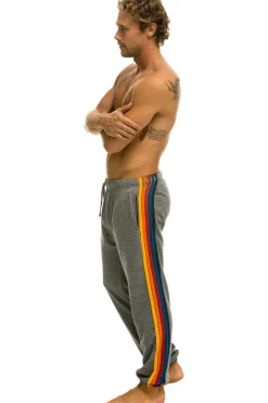 Sweatpants | Aviator Nation 5 STRIPE SWEATPANTS - HEATHER GREY HEATHERGREY