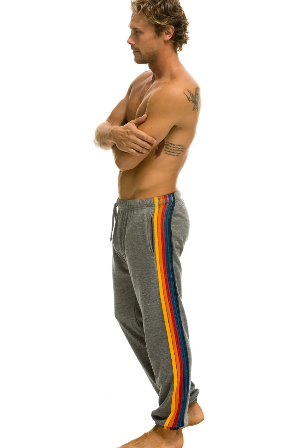 Sweatpants | Aviator Nation 5 STRIPE SWEATPANTS - HEATHER GREY HEATHERGREY