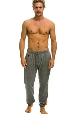 Sweatpants | Aviator Nation 5 STRIPE SWEATPANTS - HEATHER GREY HEATHERGREY