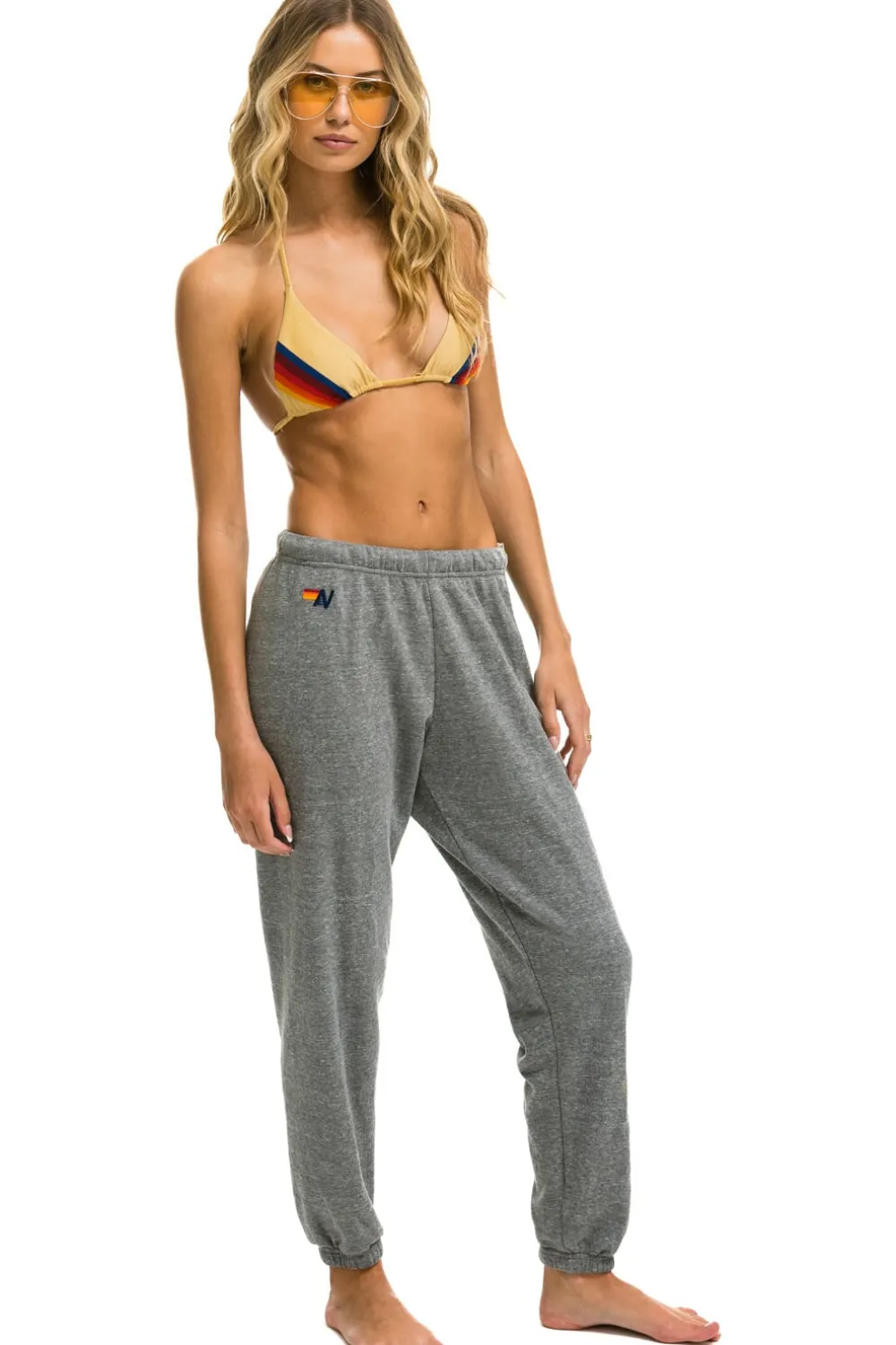 Sweatpants | Aviator Nation 5 STRIPE SWEATPANTS - HEATHER GREY // GREY HEATHERGREY//GREY