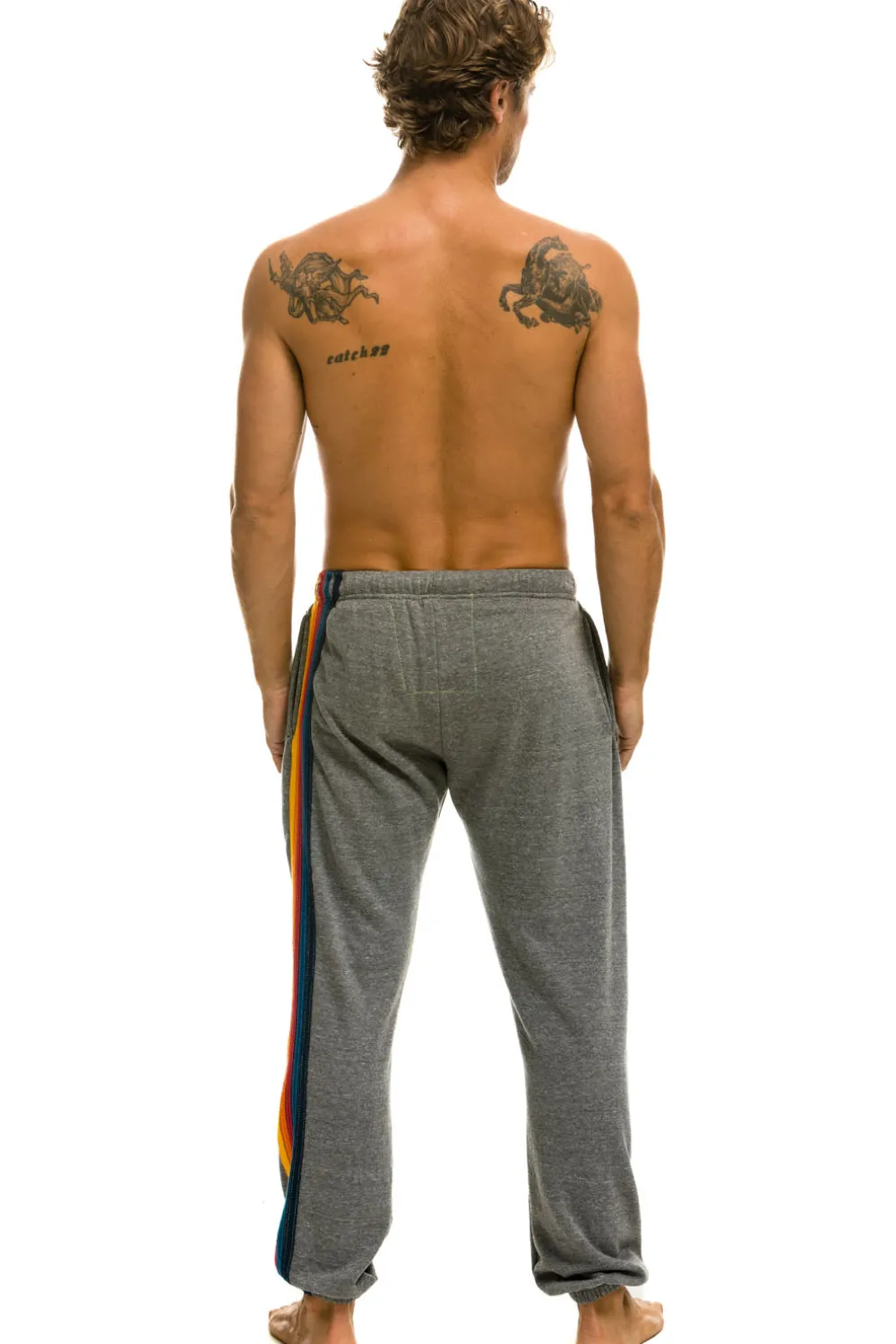 Sweatpants | Aviator Nation 5 STRIPE SWEATPANTS - HEATHER GREY HEATHERGREY