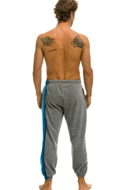 Sweatpants | Aviator Nation 5 STRIPE SWEATPANTS - HEATHER GREY // BLUE HEATHERGREY//BLUE