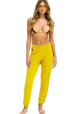 Sweatpants | Aviator Nation 5 STRIPE SWEATPANTS - LEMON // YELLOW // PURPLE LEMON//YELLOW//PURPLE