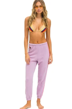 Sweatpants | Aviator Nation 5 STRIPE SWEATPANTS - MAUVE // PINK // GREEN MAUVE//PINK//GREEN