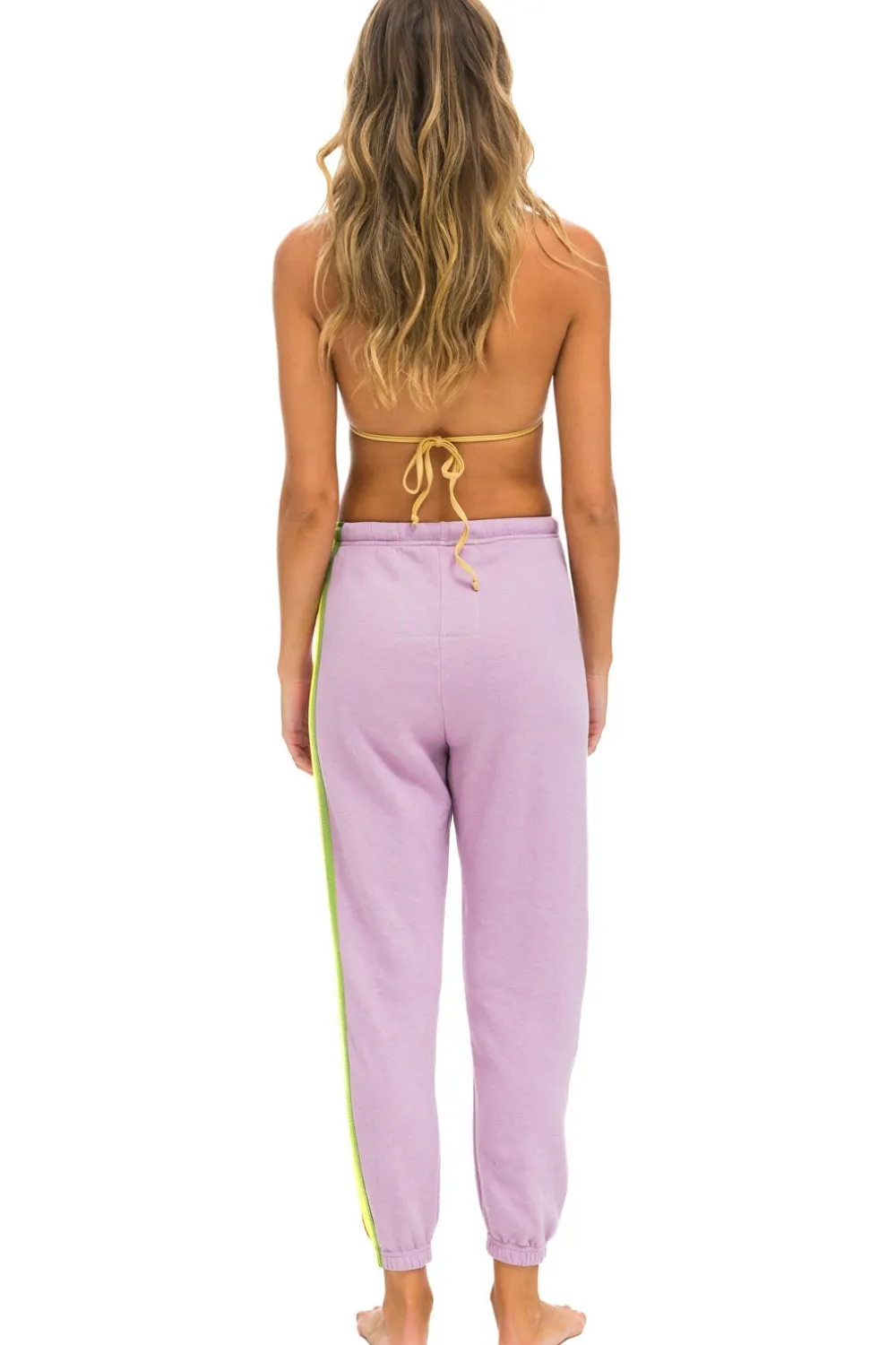 Sweatpants | Aviator Nation 5 STRIPE SWEATPANTS - MAUVE // PINK // GREEN MAUVE//PINK//GREEN