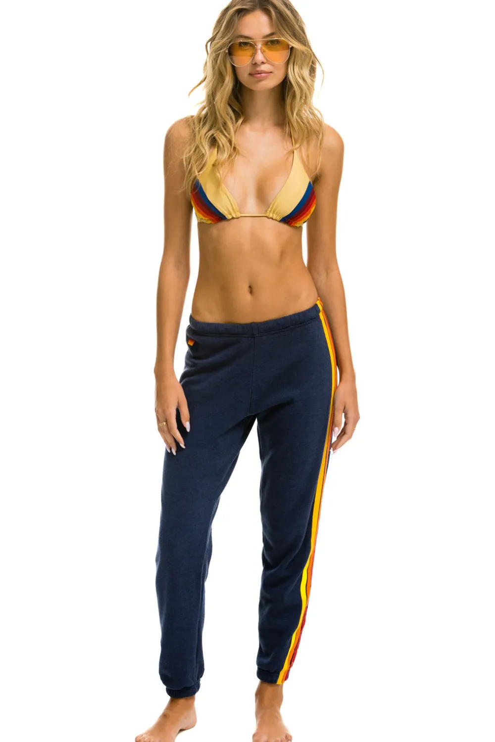 Sweatpants | Aviator Nation 5 STRIPE SWEATPANTS - NAVY