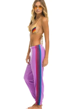 Sweatpants | Aviator Nation 5 STRIPE SWEATPANTS - NEON PURPLE // PINK PURPLE NEONPURPLE//PINKPURPLE