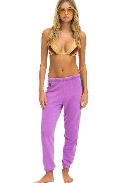 Sweatpants | Aviator Nation 5 STRIPE SWEATPANTS - NEON PURPLE // USA NEONPURPLE//USA